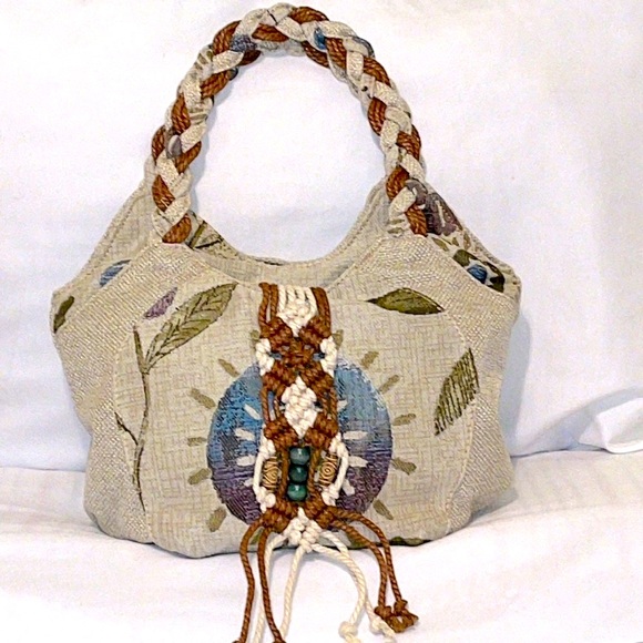 kristine’s closet Handbags - Boho Macramé Vintage Style Bag - Retro Bohemian Shoulder Bag/Handbag/Hobo